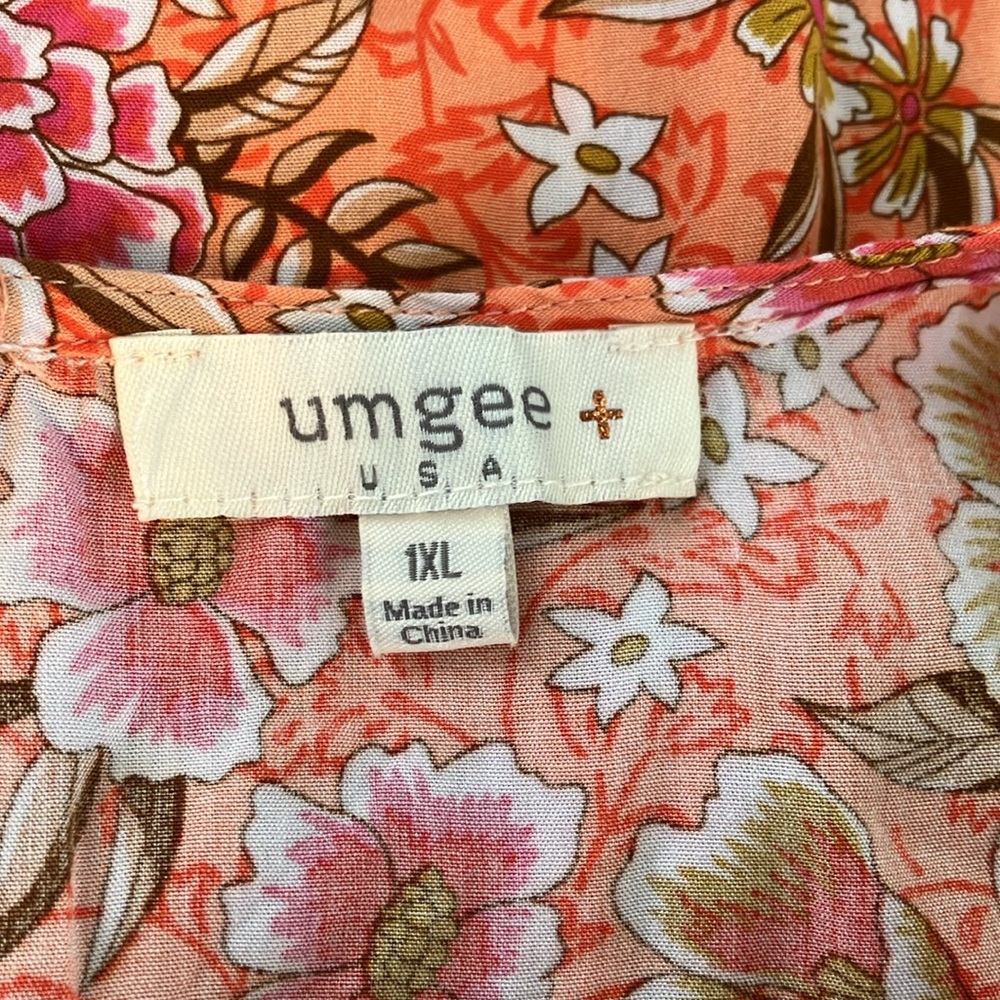 Umgee Orange Paisley V-Neck Mini Dress - Picture 11 of 15
